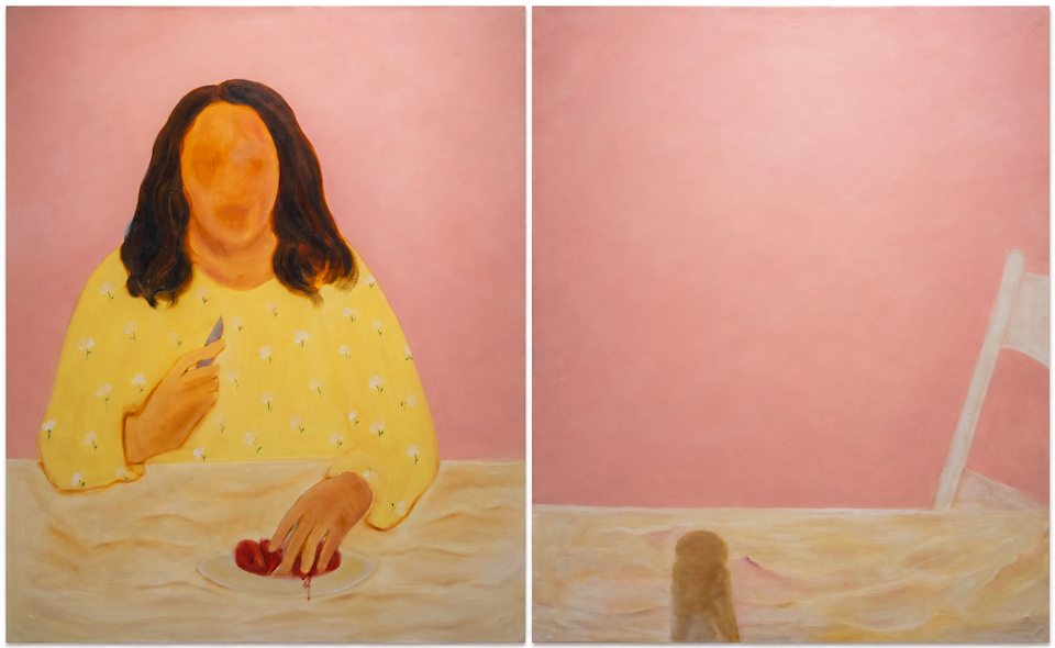 N.Meera Irshad, Arshi Irshad , marginalised , oil on canvas